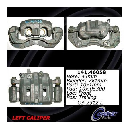 Centric Semi-Loaded Brake Caliper, Parts, 141.46058 141.46058